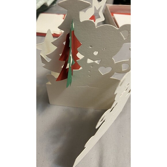 3D Pop Up Christmas Greeting 9 Card Pack Reindeer & Teddy Bears Unique Stands Up - Picture 3 of 11
